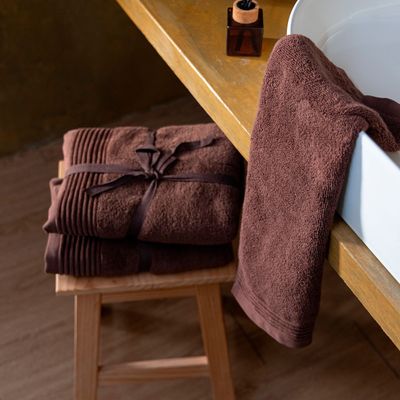 Bath towels - Fluffy Bath Towel Chocolate Embrace. Organic Cotton - SOWL