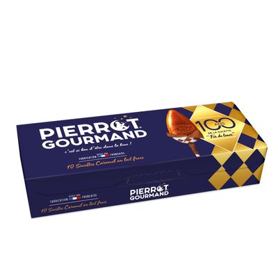 Candy - Case of 10 caramel fresh milk lollipops - PIERROT GOURMAND