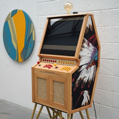 Decorative objects - SENPAI V3: Luxury arcade machine, "Grand Canyon" Pierre Frey fabric - MAISON ROSHI