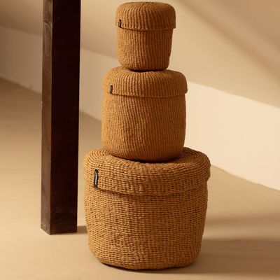 Storage boxes - NEW: Kiondo baskets with lid - MIFUKO