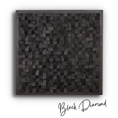 Autres décorations murales - "Sculpture Murale Diamant Noir : Édition Limitée en Bois de Qualité Supérieure Fait Main" 100CMX100CM - ARTDESIGNA