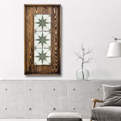 Other wall decoration - "Rustica: Premium Wood & Ceramic Handmade Wall Sculpture" 80CMX40CM - ARTDESIGNA