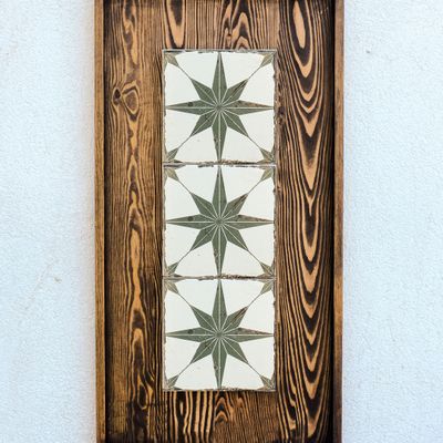 Autres décorations murales - "Rustica : Sculpture Murale en Bois de Qualité Supérieure et Céramique Fait Main" 80CMX40CM - ARTDESIGNA