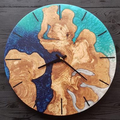 Other wall decoration - "Custom Made Resin and Wood Wall Clock: Premium Handcrafted Sculptures" 80CM - ARTDESIGNA