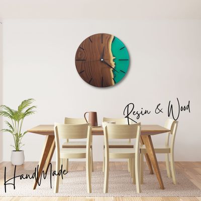 Other wall decoration - "Custom Made Resin and Silverberry Tree Wall Clock: Premium Handcrafted Sculptures" 80CM - ARTDESIGNA