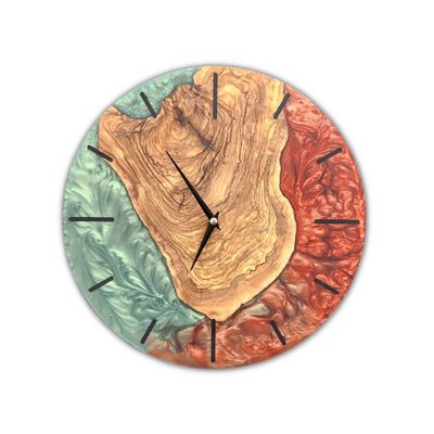 Other wall decoration - "Custom Made Resin and Olive Tree Wall Clock: Red Forest Premium Handcrafted Sculptures" 80CM - ARTDESIGNA