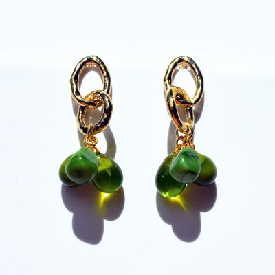 Gifts - 18k gold-plated earrings and artisan Murano glass - CHAMA NAVARRO