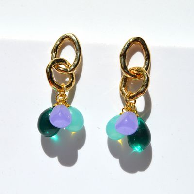 Gifts - 18k gold-plated earrings and artisan Murano glass - CHAMA NAVARRO