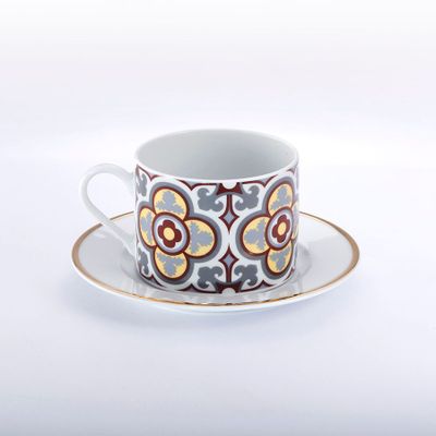 Decorative objects - Marija tea cup and saucer from the Mediterranea Ancestry collection. - STEPHANIE BORG®