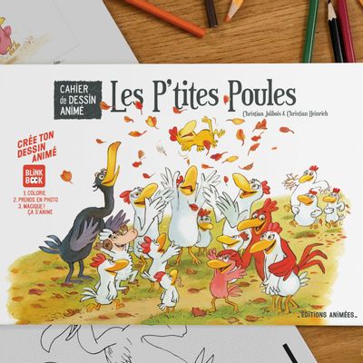 Children's arts and crafts - Les P'tites Poules - Cahier Animé BlinkBook - EDITIONS ANIMEES