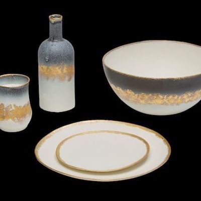 Formal plates - Golden collection - CECILE GASC PORCELAINE