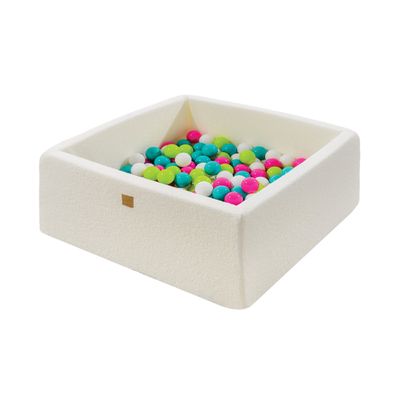 Peluches - Boucle White Square Ball Pool for Kids - MEOWBABY