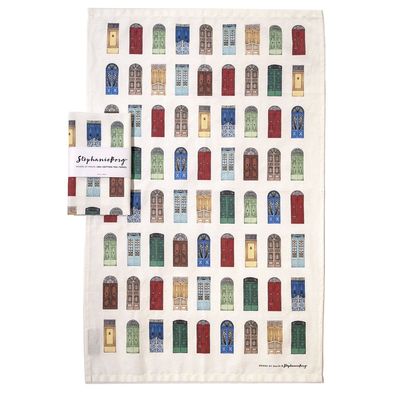 Gifts - Doors of the Med Cotton Tea Towel - STEPHANIE BORG®