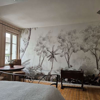 Papiers peints - Papier peint panoramique - Paysage naturel et jungle avec Koala - LA TOUCHE ORIGINALE