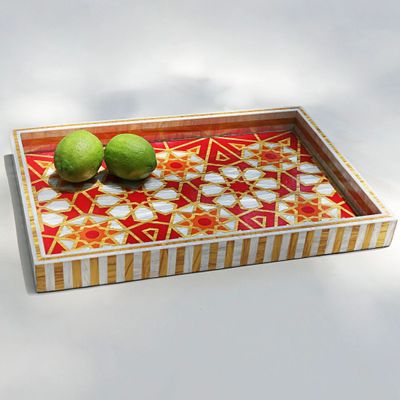Plateaux - Large Mother Pearl Rectangular tray - HYA CONCEPT STORE