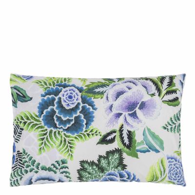 Bed linens - Indigo Damask Rose - Cotton Percale Bed Set - DESIGNERS GUILD