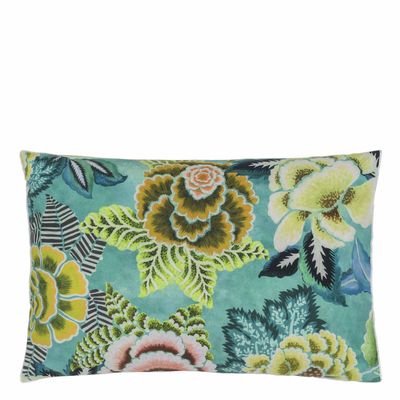 Bed linens - Damask Rose Jade - Printed Cotton Percale Bed Set - DESIGNERS GUILD