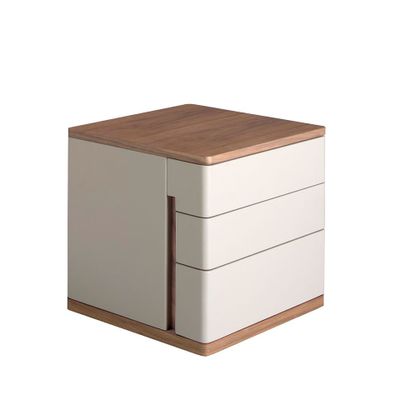 Night tables - Grey wood and walnut bedside table - ANGEL CERDÁ