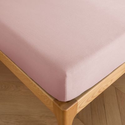 Bed linens - Fitted sheet 160 x 200 cm washed cotton 57 thread count PINK - SLEEP RETREAT / COPENHAGEN HOME