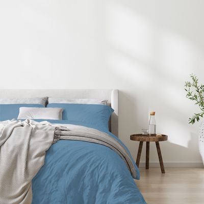 Bed linens - Bed set - 200x200cm in washed cotton 57 thread count WHITE - SLEEP RETREAT / COPENHAGEN HOME