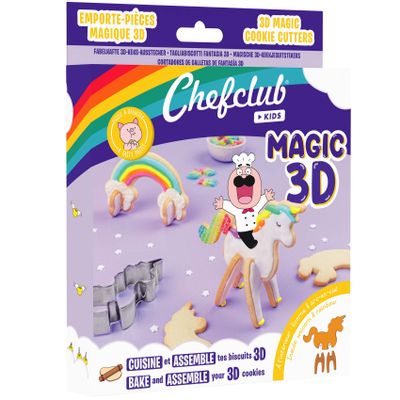 Loisirs créatifs pour enfant - Emporte-pièces - Licorne & Arc-en-Ciel Magic 3D - SNACKING MEDIA / CHEFCLUB