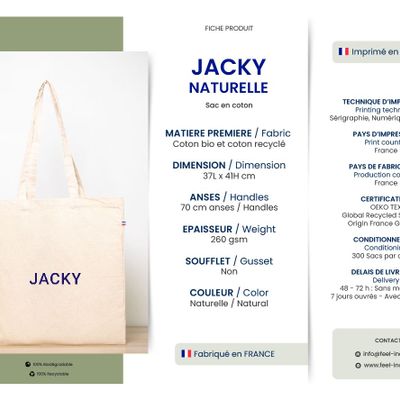 Objets de décoration - Jacky made in France bag - MEME BERNADETTE (FEEL-INDE)