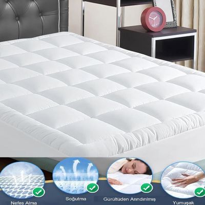 Bed linens - Mattress Protector-Fitted Quilted LUXURY Sleeping Pad 400 GR - KOZZY HOME TEXTİLES ( GLOBAL ONLINE SALE )