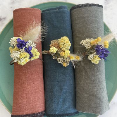 Floral decoration - Napkin rings - dried flowers - TERRA FIORA