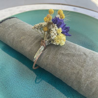 Floral decoration - Napkin rings - dried flowers - TERRA FIORA