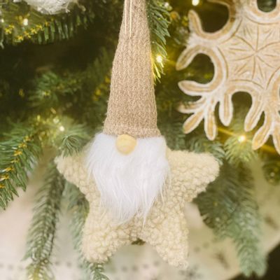 Decorative objects - gnome pendant Lanky, cream/white, polyester - EXNER
