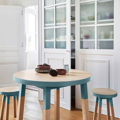 Dining Tables - Extendable round dining table in solid wood - diameter 100 cm / 39.4" - MON PETIT MEUBLE FRANÇAIS
