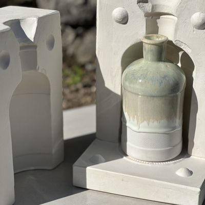 Ceramic - PORCELAIN BOTTLE - ON THE BEACH - CLAIRE POUJOULA