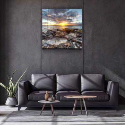 Autres décorations murales - ・"Sunset Sea"・Glass Wall Art | Artdesigna Glass Printing Wall Arts. - ARTDESIGNA