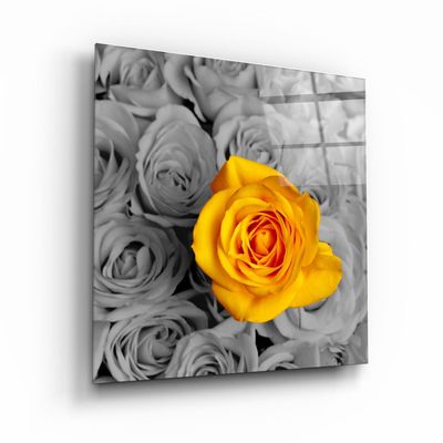 Other wall decoration - ・"Yellow Rose"・Glass Wall Art | Artdesigna Glass Printing Wall Arts. - ARTDESIGNA