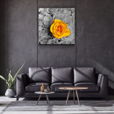 Autres décorations murales - ・"Yellow Rose"・Glass Wall Art | Artdesigna Glass Printing Wall Arts. - ARTDESIGNA