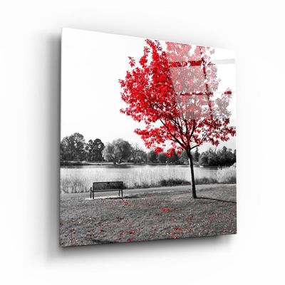 Autres décorations murales - ・"Red Tree"・Glass Wall Art | Artdesigna Glass Printing Wall Arts. - ARTDESIGNA