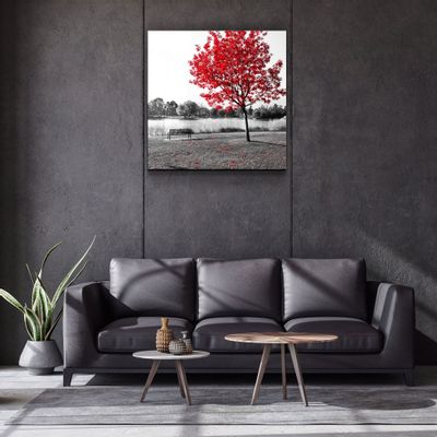 Autres décorations murales - ・"Red Tree"・Glass Wall Art | Artdesigna Glass Printing Wall Arts. - ARTDESIGNA