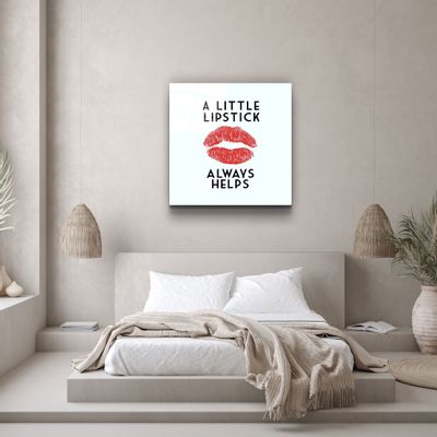 Other wall decoration - ・"All I need is coffee and red lipstick"・Glass Wall Art | Artdesigna Glass Printing Wall Arts. - ARTDESIGNA