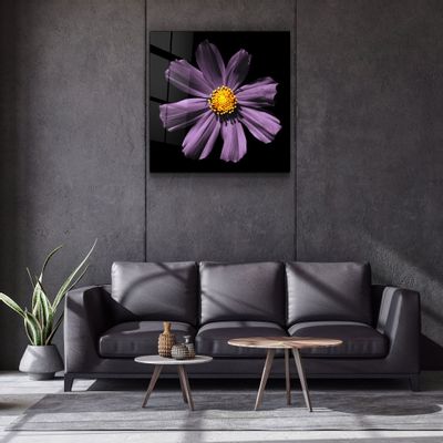 Autres décorations murales - ・"Purple Flower"・Glass Wall Art | Artdesigna Glass Printing Wall Arts. - ARTDESIGNA