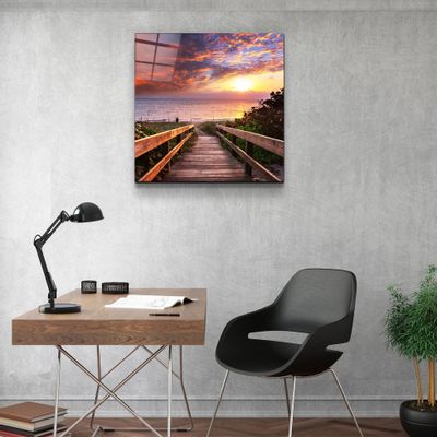 Autres décorations murales - ・"Sunset Landscape"・Glass Wall Art | Artdesigna Glass Printing Wall Arts. - ARTDESIGNA