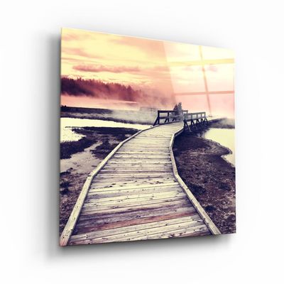 Other wall decoration - ・"Mountain River Landscape"・Glass Wall Art | Artdesigna Glass Printing Wall Arts. - ARTDESIGNA