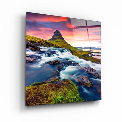 Autres décorations murales - ・"Lake and Mountain Landscape"・Glass Wall Art | Artdesigna Glass Printing Wall Arts. - ARTDESIGNA