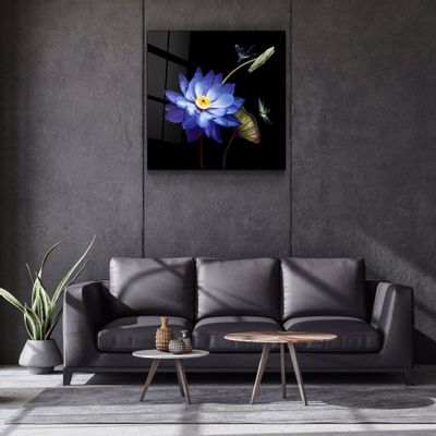 Other wall decoration - ・"Abstract Yellow Flowers"・Glass Wall Art | Artdesigna Glass Printing Wall Arts. - ARTDESIGNA