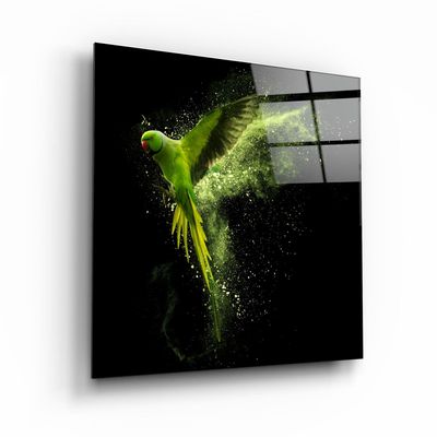 Other wall decoration - ・"Green Parrot"・Glass Wall Art | Artdesigna Glass Printing Wall Arts. - ARTDESIGNA
