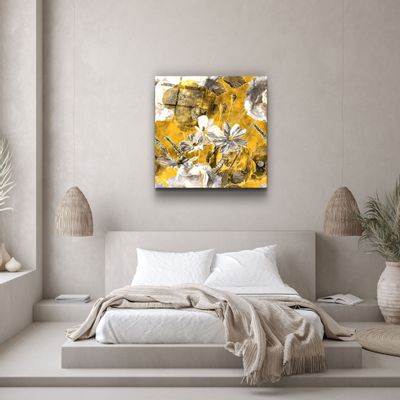 Autres décorations murales - ・"Yellow Flowers"・Glass Wall Art | Artdesigna Glass Printing Wall Arts. - ARTDESIGNA