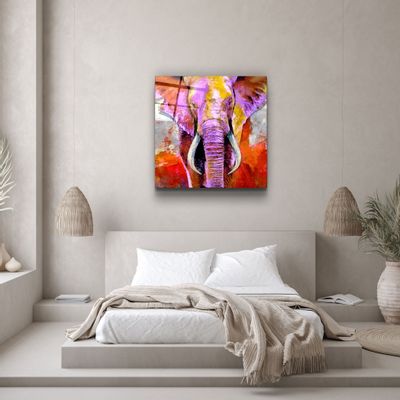 Autres décorations murales - ・"Elepurple"・Glass Wall Art | Artdesigna Glass Printing Wall Arts. - ARTDESIGNA