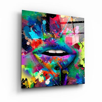 Autres décorations murales - ・"Abstract Lips"・Glass Wall Art | Artdesigna Glass Printing Wall Arts. - ARTDESIGNA