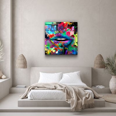Other wall decoration - ・"Abstract Lips"・Glass Wall Art | Artdesigna Glass Printing Wall Arts. - ARTDESIGNA