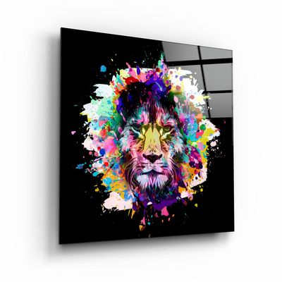 Autres décorations murales - ・"Lion Abstract"・Glass Wall Art | Artdesigna Glass Printing Wall Arts. - ARTDESIGNA