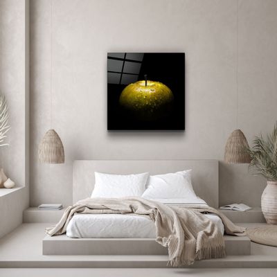 Other wall decoration - ・"Yellow Apple"・Glass Wall Art | Artdesigna Glass Printing Wall Arts. - ARTDESIGNA